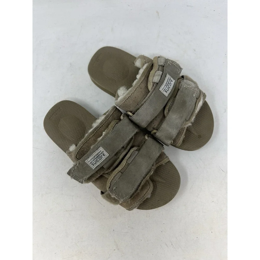 Suicoke MOTO Cab Slide Sandal Men's‎ size 4 Women's 6 Tan Shearling Lined